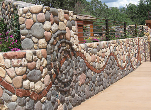 stone wall fence art