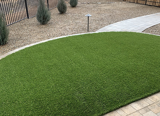 outdoor seating space with pavers