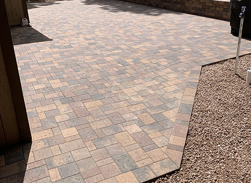 backyard centerpiece with pavers