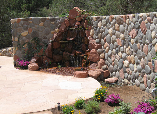 grotto with water feature